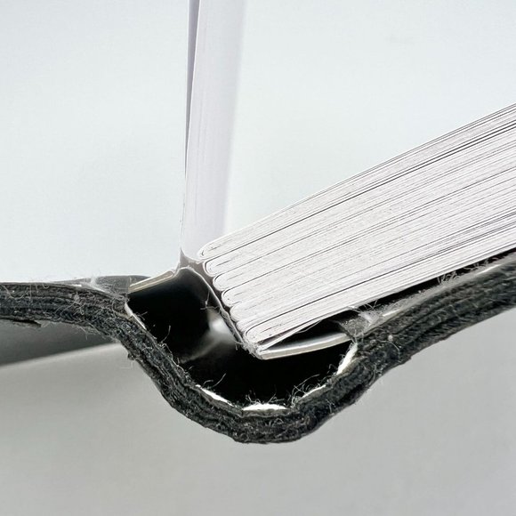 Journal 9x6 Black V Initial Button Closure Refillable Red Accents - Picture 8 of 10